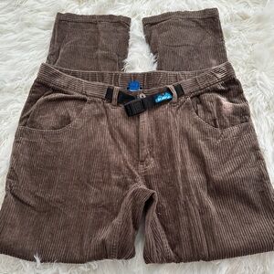 Kavu Corduroy Pants in Rich Brown with Wide-Wale Texture